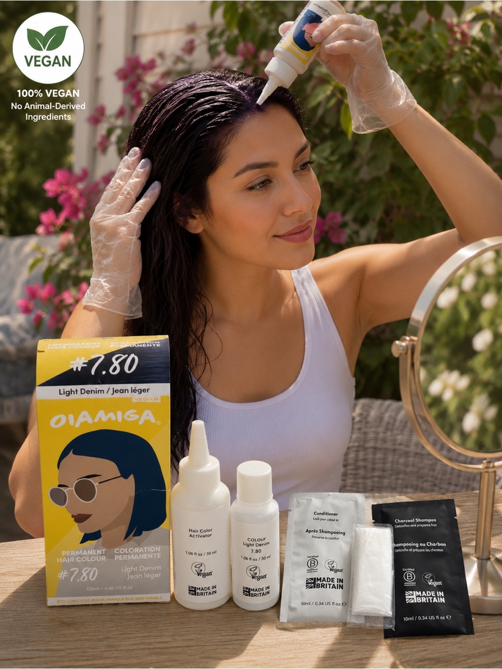 Light Denim Permanent Hair Colour (#7.80) - Vegan Cool Blue